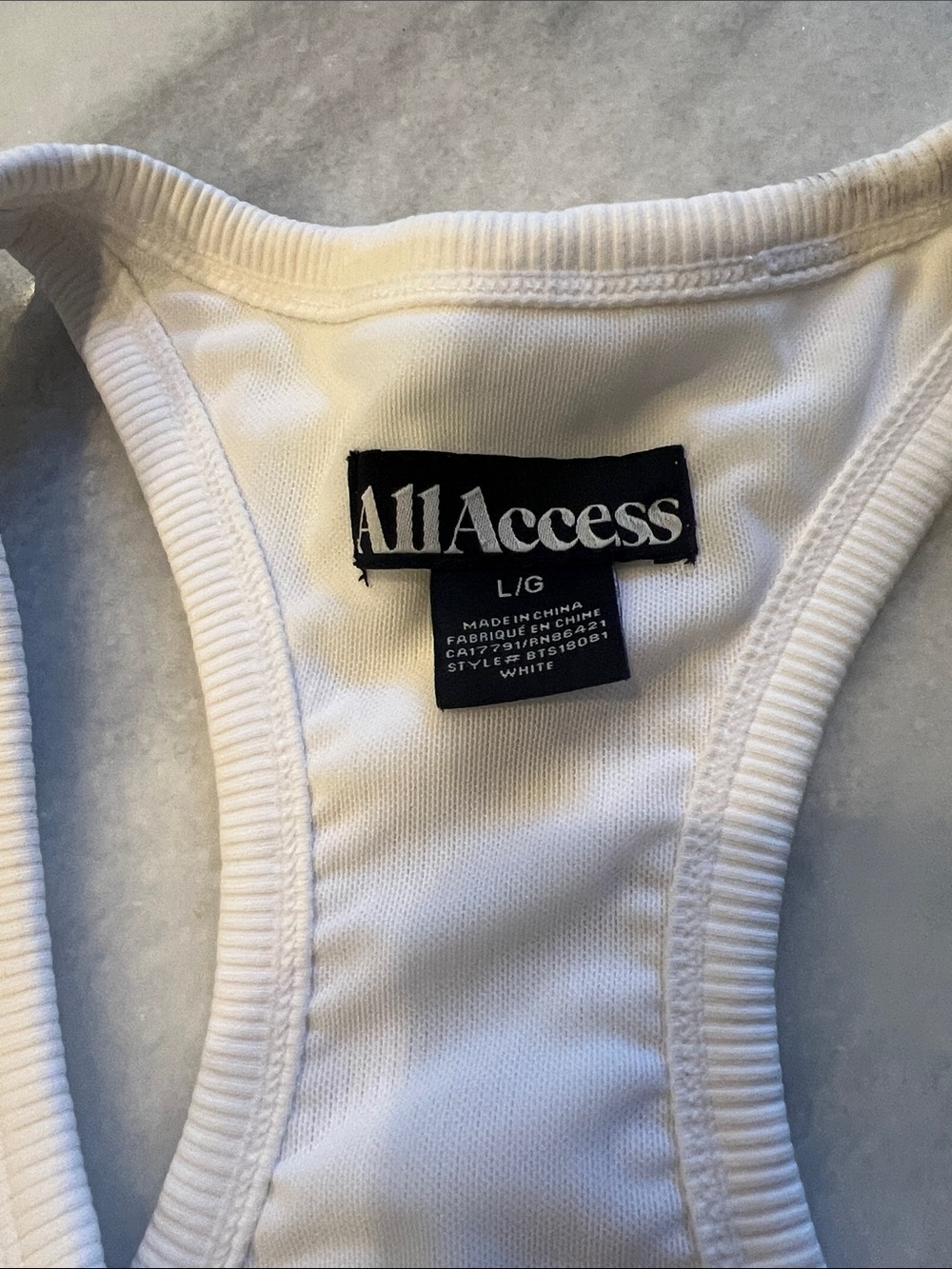 ALL ACCESS Cream Ribbed Racerback Tank - Picture 2 of 4